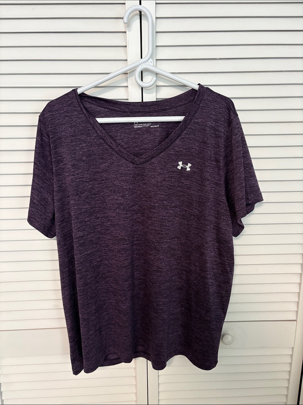 Women’s Under Armour Purple Heather V-Neck Tee 1X